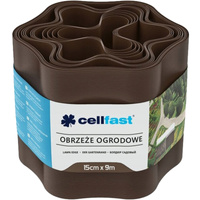 Obruba zahradního trávníku Flexibilní zvlněná 15cm x 9m Hnědá CELLFAST