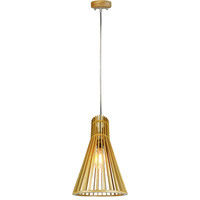 Závěsné svítidlo E27 Dřevěné stínidlo s chromovanou povrchovou úpravou kónické 250x450mm VT-2450 V-TAC