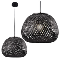 Stropní závěsné svítidlo E27 Black BAMBOO NATURAL Sanico Goldlux