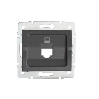 Adaptér internetové zásuvky RJ45 Square Graphite LOGI Kanlux