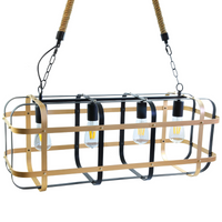 PODLAHOVÁ ZÁVĚSNÁ LAMPA 4xE27 černá-zlatá GOLDLUX (Polux)