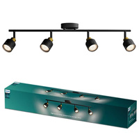 Reflektorové stropní svítidlo 4x GU10 černá-měď Niall Philips