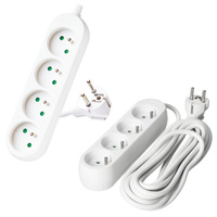 Prodlužovací kabel Zástrčka 4 x uzemněná zásuvka Napájecí pásek 5m Bílá Linea Kobi