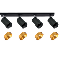 Páskové svítidlo Stropní a nástěnné LED svítidlo 4 x GU10 MARIBEL Black GOLDLUX (Polux)