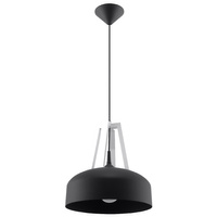 LED závěsné stropní svítidlo CASCO E27 Black White SOLLUX