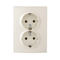 Síťová zásuvka dvojitá 16A s uzemněním obdélníková béžová LOGI Kanlux