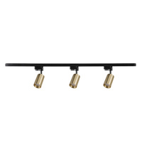 Hliníková 1-fázová sada reflektorové lišty + 3x reflektor GU10 Gold MARIBEL Sanico Goldlux