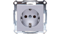 Merten System M Jednozásuvka Schuko 16A IP20 hliník MTN2401-0460