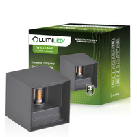 Zahradní nástěnná lampa G9, nastavitelné nahoru a dolů Grafitové PYXIS LUMILED