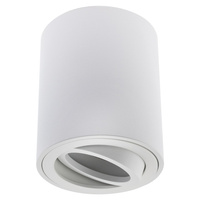 Halogenová bodová trubka pro povrchovou montáž. pohyblivý držák GU10. kulatý. bílý. 84 mm