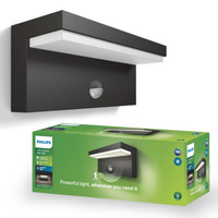 Zahradní lampa LED nástěnná lampa BUSTAN IR myGarden 2x4.5W 2700K IP44 s pohybovým senzorem antracit PHILIPS