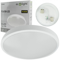 Plafond LED svítidlo pro povrchovou montáž 2x E27 White Round Ecolight