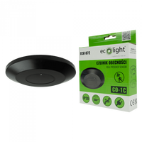 Detektor pohybu a soumraku PIR Stropní senzor pro povrchovou montáž černý 3m 360° CO Ecolight