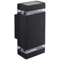 Venkovní svítidlo nástěnné svítidlo nahoru a dolů LED HANA čtvercová 2x GU10 černá IP54