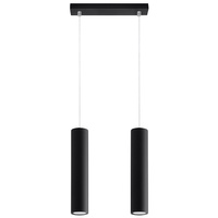 LAGOS 2 2xGU10 Minimalistické černé závěsné stropní svítidlo SOLLUX
