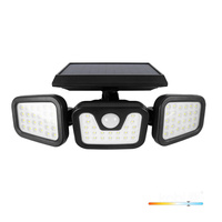 LED reflektor Solární venkovní zahradní 1,5W lm 6000K Cold s pohybovým a soumrakovým senzorem IP44 Black Glow Kobi