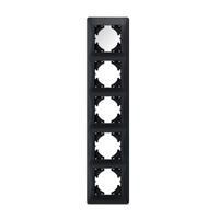 Horizontální rámeček pro zásuvky Pětinásobná povrchová montáž Černá BINERA VIDEX