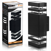 Dvojité zahradní nástěnné svítidlo INEZ DUO LED 2xGU10 ALUMINIUM černá IP54