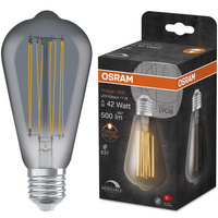 E27 ST64 LED žárovka 11W = 42W 500lm 1800K Teplá bílá 320° OSRAM Vintage 1906 Filament