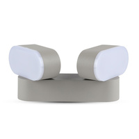 LED nástěnné svítidlo 12W 3000K IP65 Otočné o 350° Double Grey VT-814 V-TAC