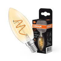 Dekorativní LED žárovka B35 svíčka E14 3,5W = 28W 300lm 2200K teplá bílá CRI90 300° Amber Filament Dimmable Vintage 1906 Osram