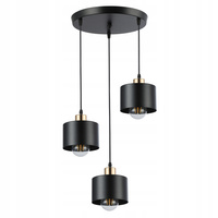 Stropní svítidlo Závěsné svítidlo 3x E27 Round Black Copper Elza Masterled