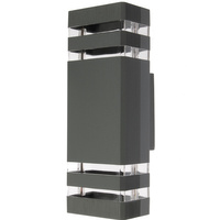 Zahradní nástěnné svítidlo Double top down INEZ DUO LED 2x GU10 ALUMINIUM Tmavě šedá IP54