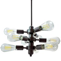 Stropní průmyslové závěsné svítidlo 9x E27 černé OREBRO IL MIO GOLDLUX (Polux)