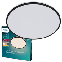 Plafond LED lampa pro povrchovou montáž OZZIET 22W 2700K 40cm černá kulatá PHILIPS