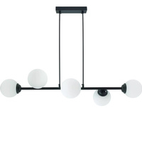 Stropní závěsná lampa 6xE27 Lustr BLACK PALLE Skleněná stínidla