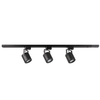 Sada přípojnic 1-fázová lišta + 3x reflektor GU10 černý MINOR Sanico Goldlux