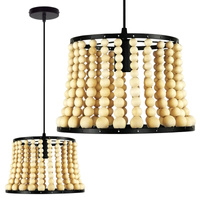 Stropní závěsné svítidlo BRENA 1x E27 převisové černé dřevo GOLDLUX (Polux)