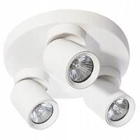 TIMO Stropní nástěnná lampa Nástěnná lampa Reflektor Pohyblivé halogenové svítidlo 3xGU10 Bílé kulaté LVT