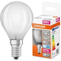 LED žárovka E14 P45 4,8W = 40W 470lm 4000K neutrální bílá 320° stmívatelná vlákno OSRAM SUPER STAR