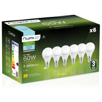 6x LED žárovka E14 Bulb 8W = 60W 880lm 6500K Cold CCD Colour 180° LUMILED