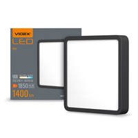 Plafond LED stropní svítidlo pro povrchovou montáž 15W 1850lm 4000K Neutral Black Videx