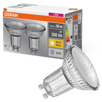 2x LED PAR16 reflektor GU10 4,3W = 50W 350lm 2700K teplá bílá 36° BASE Osram