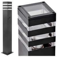 Venkovní zahradní lampa TEKSAS 74 E27 IP44 senzorová tyč grafitová GOLDLUX (Polux)