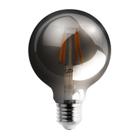 LED žárovka E27 G80 6W = 50W 650lm 2200K Teplá bílá 360° Vlákno kouřové