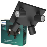 Stropní svítidlo LED RUNNER 4x GU10 Reflektor pohyblivé svítidlo černé PHILIPS