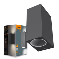 Zahradní nástěnné svítidlo Venkovní LED fasádní svítidlo 2x GU10 IP54 Grey ARON Videx