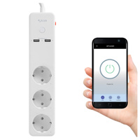 Napájecí lišta s vypínačem 3x 230V 2x USB Tuya SMART