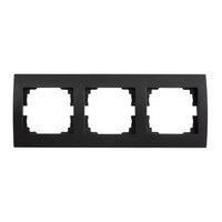 Trojitý vodorovný rámeček pro povrchovou montáž zásuvky černý LOGI Kanlux