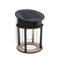 Zahradní nástěnná lampa Solární venkovní fasádní LED 3,2W 470lm 4000K IP44 s pohybovým a soumrakovým senzorem černá Geri Ultra Efficient Philips