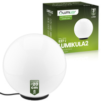 Venkovní lampa E27, KOULE LED IP65 20cm LUMIKULA2 LUMILED