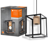 E27 Závěsné stropní svítidlo s převisem Černý dekor Dekor Ledvance