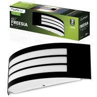 Zahradní nástěnná lampa E27, IP44 Černá FREESIA LUMILED