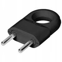 Elektrická zástrčka Euro plochá 2P zástrčka s očkem rukojetí Černá ORNO