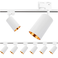 Osvětlovací lišta 2m + 6x reflektor lištový, GU10 Bílý Zlatý SAGI LUMILED