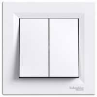 Asfora dvojitý schodišťový spínač. zapuštěná montáž. IP20. bílý